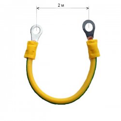 RC19 PZ-4-2000 Провод заземления медный желто-зеленый, кольцо-кольцо 2м, сечение  4 мм2 (без крепежа)
