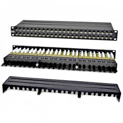 Hyperline PPHD-19-48-8P8C-C6A-110D Патч-панель высокой плотности 19, 1U, 48 портов RJ-45, неэкранированная, категория 6A, Dual IDC