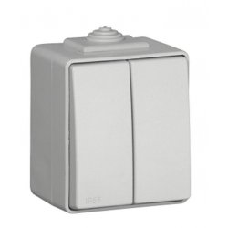 Двухклавишный выключатель, серый (48061 CCZ)