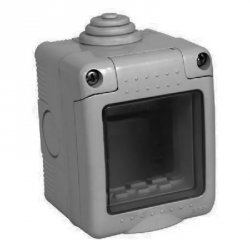 855003 Экопласт Коробка для о/п, герметичная с прозрачной, силиконовой панелью, 45х45 мм IP55 (серый) LK45