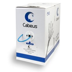 Cabeus UTP-4P-Cat.5e-SOLID-BL Кабель витая пара UTP (U/UTP), категория 5e, 4 пары 0,51мм (24 AWG), одножильный, синий (305 м), системная гарантия 25 лет.