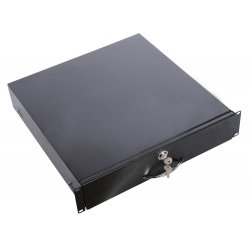 Ящик для документов 3U, глубиной 360 мм, с замком, цвет черный (RAL 9004)TDRW-3U-360-RAL9004 фото