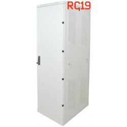 Шкаф серверный телекоммуникационный напольный 19 18U 600x600x988мм (ШхГхВ), передняя дверь металлическая, цвет серый Ral7035 RC19