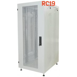 Шкаф серверный телекоммуникационный напольный 19 18U 600x1000x988мм (ШхГхВ), передняя дверь металл перфорация, цвет серый Ral7035 RL18610MP RC19