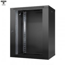 ТЕЛКОМ TL-15.6.3-С.9005МА Шкаф 15U 600x350x757мм (ШхГхВ) телекоммуникационный 19 настенный, дверь стекло, цвет черный (RAL9005)