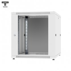 ТЕЛКОМ TLN-12.6.8-СМ.7035Ш Шкаф 12U 600x800x623мм (ШхГхВ) телекоммуникационный 19 напольный, передняя дверь стекло - задняя дверь металл, цвет серый (RAL7035)
