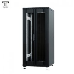 ТЕЛКОМ ТС-18.6.6-ПМ Шкаф 18U 600x600x920мм (ШхГхВ) телекоммуникационный 19 напольный, передняя дверь перфорация - задняя дверь металл, цвет черный (RAL9005)