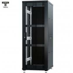 ТЕЛКОМ ТС-33.6.6-ПМ Шкаф 33U 600x600x1587мм (ШхГхВ) телекоммуникационный 19 напольный, передняя дверь перфорация - задняя дверь металл, цвет черный (RAL9005)