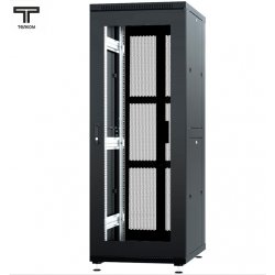 ТЕЛКОМ ТС-33.6.6-С2П Шкаф 33U 600x600x1587мм (ШхГхВ) телекоммуникационный 19 напольный, передняя дверь стекло - задняя дверь перфорация распашная 2-х створчатая, цвет черный (RAL9005)