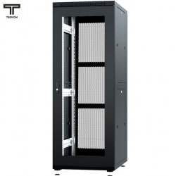 ТЕЛКОМ ТС-33.6.6-СП Шкаф 33U 600x600x1587мм (ШхГхВ) телекоммуникационный 19 напольный, передняя дверь стекло - задняя дверь перфорация, цвет черный (RAL9005)