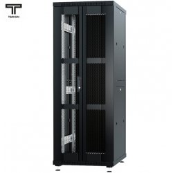 ТЕЛКОМ ТС-37.6.10-2ПМ Шкаф 37U 600x1000x1765мм (ШхГхВ) телекоммуникационный 19 напольный, передняя дверь перфорация распашная 2-х створчатая - задняя дверь металл, цвет черный (RAL9005)