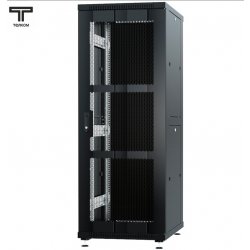ТЕЛКОМ ТС-37.6.8-ПМ Шкаф 37U 600x800x1765мм (ШхГхВ) телекоммуникационный 19 напольный, передняя дверь перфорация - задняя дверь металл, цвет черный (RAL9005)