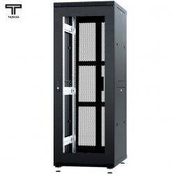ТЕЛКОМ ТС-37.6.8-С2П Шкаф 37U 600x800x1765мм (ШхГхВ) телекоммуникационный 19 напольный, передняя дверь стекло - задняя дверь перфорация распашная 2-х створчатая, цвет черный (RAL9005)
