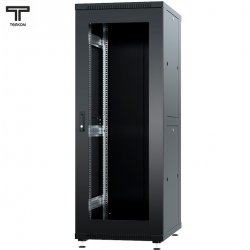 ТЕЛКОМ ТС-37.6.8-СМ Шкаф 37U 600x800x1765мм (ШхГхВ) телекоммуникационный 19 напольный, передняя дверь стекло - задняя дверь металл, цвет черный (RAL9005)
