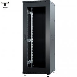 ТЕЛКОМ ТС-42.6.6-СМ Шкаф 42U 600x600x1987мм (ШхГхВ) телекоммуникационный 19 напольный, передняя дверь стекло - задняя дверь металл, цвет черный (RAL9005)