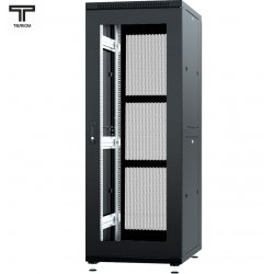 ТЕЛКОМ ТС-42.6.6-СП Шкаф 42U 600x600x1987мм (ШхГхВ) телекоммуникационный 19 напольный, передняя дверь стекло - задняя дверь перфорация, цвет черный (RAL9005)