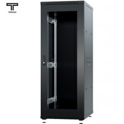 ТЕЛКОМ ТС-42.6.8-СМ Шкаф 42U 600x800x1987мм (ШхГхВ) телекоммуникационный 19 напольный, передняя дверь стекло - задняя дверь металл, цвет черный (RAL9005)