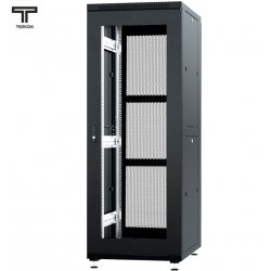 ТЕЛКОМ ТС-42.6.8-СП Шкаф 42U 600x800x1987мм (ШхГхВ) телекоммуникационный 19 напольный, передняя дверь стекло - задняя дверь перфорация, цвет черный (RAL9005)