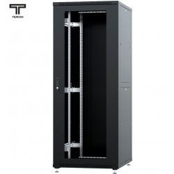ТЕЛКОМ ТСМ-42.8.10-СМ Шкаф 42U 800x1000х1987мм (ШхГхВ) телекоммуникационный 19 напольный, передняя дверь стекло - задняя дверь металл, цвет черный (RAL9005)