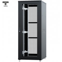 ТЕЛКОМ ТСМ-42.8.10-СП Шкаф 42U 800x1000х1987мм (ШхГхВ) телекоммуникационный 19 напольный, передняя дверь стекло - задняя дверь перфорация, цвет черный (RAL9005)