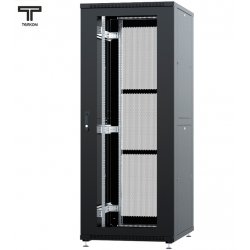 ТЕЛКОМ ТСМ-42.8.12-СП Шкаф 42U 800x1200х1987мм (ШхГхВ) телекоммуникационный 19 напольный, передняя дверь стекло - задняя дверь перфорация, цвет черный (RAL9005)