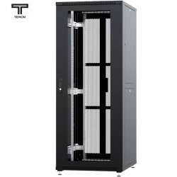 ТЕЛКОМ ТСМ-47.8.10-С2П Шкаф 47U 800x1000x2209мм (ШхГхВ) телекоммуникационный 19 напольный, передняя дверь стекло - задняя дверь перфорация распашная 2-х створчатая, цвет черный (RAL9005)