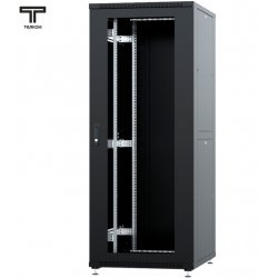 ТЕЛКОМ ТСМ-47.8.10-СМ Шкаф 47U 800x1000х2209мм (ШхГхВ) телекоммуникационный 19 напольный, передняя дверь стекло - задняя дверь металл, цвет черный (RAL9005)