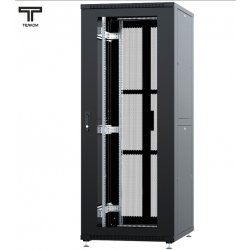 ТЕЛКОМ ТСМ-47.8.12-С2П Шкаф 47U 800x1200x2209мм (ШхГхВ) телекоммуникационный 19 напольный, передняя дверь стекло - задняя дверь перфорация распашная 2-х створчатая, цвет черный (RAL9005)