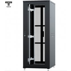 ТЕЛКОМ ТСМ-47.8.8-С2П Шкаф 47U 800x800x2209мм (ШхГхВ) телекоммуникационный 19 напольный, передняя дверь стекло - задняя дверь перфорация распашная 2-х створчатая, цвет черный (RAL9005)