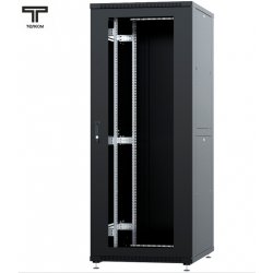 ТЕЛКОМ ТСМ-47.8.8-СМ Шкаф 47U 800x800х2209мм (ШхГхВ) телекоммуникационный 19 напольный, передняя дверь стекло - задняя дверь металл, цвет черный (RAL9005)