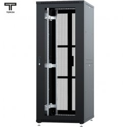 ТЕЛКОМ ТСМ-42.8.8-С2П Шкаф 42U 800x800x1987мм (ШхГхВ) телекоммуникационный 19 напольный, передняя дверь стекло - задняя дверь перфорация распашная 2-х створчатая, цвет черный (RAL9005)