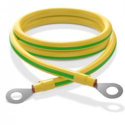 RC19 PZ-4-500 Провод заземления медный желто-зеленый, кольцо-кольцо 0.50м, сечение  4 мм2 (без крепежа)PZ-4-500 фото