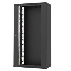 ТЕЛКОМ TL-22.6.3-С.9005МА Шкаф настенный 22U 600x350x1080мм (ШхГхВ) телекоммуникационный 19, дверь стеклянная в металлической раме, цвет черный (RAL9005МА) (4 места)