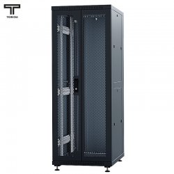 ТЕЛКОМ ТС-33.6.6-2ПZS.9005М Шкаф напольный 33U 600x600x1587мм (ШхГхВ) телекоммуникационный 19, передняя дверь перфорированная распашная 2-х створчатая - задняя металлическая панель, цвет черный (RAL9005М) (5 мест)