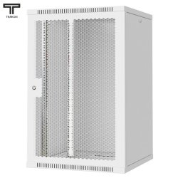 ТЕЛКОМ TL-18.6.6-П.7035Ш Шкаф настенный 18U 600x600x890мм (ШхГхВ) телекоммуникационный 19, дверь перфорированная, цвет серый (RAL7035Ш) (4 места)