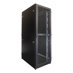 Шкаф серверный напольный 42U (800x1200) дверь перфорированная, задние двойные перфорированные, цвет черный