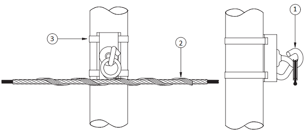 Кронштейн с крюком CSC 12 монтаж поддерживающего спирального зажима