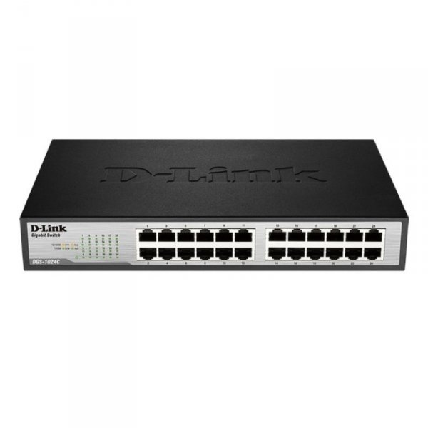 Неуправляемый коммутатор DGS-1024C/A1A, 24-port UTP 10/100/1000Mbps Auto-sensing, Stand-alone, Unmanaged