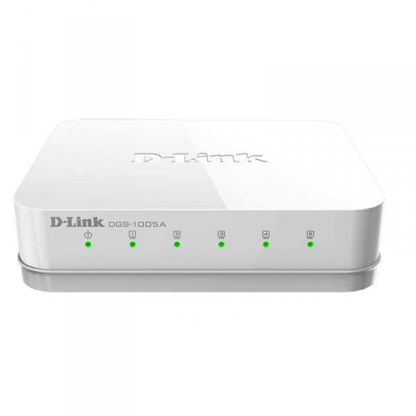 Неуправялемый коммутатор DGS-1005A/D1A L2 Unmanaged Switch with 5 10/100/1000Base-T ports. 2K Mac address, Auto-sensing, 802.3x Flow Control, Stand-al