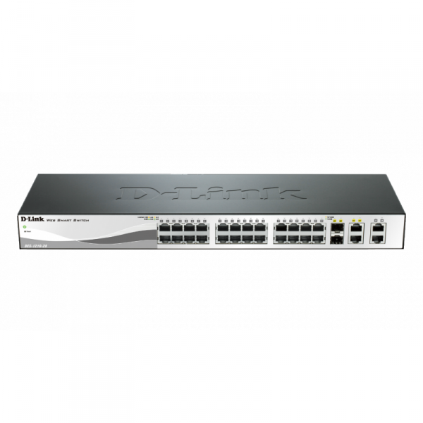 Управляемый коммутатор DES-1210-28/C1A , WEB Smart III Switch with 24 Ports 10/100Base-TX + 2 10/100/1000Base-T+ 2 Combo 10/100/1000Base-T/SFP