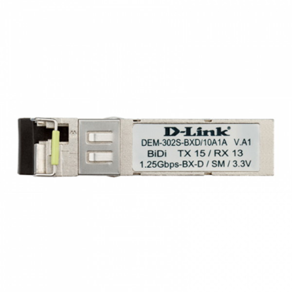 Модуль D-Link DEM-302S-BXD, 1-port mini-GBIC 1000Base-BX SMF WDM (Bi-Directional) (up to 2km, single mode) TX: 1550nm, RX: 1310nm