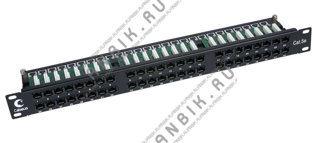 Cabeus PLHD-48-Cat.5e-Dual IDC-1U Патч-панель высокой плотности 19, 1U, 48 портов RJ-45, категория 5e, Dual IDCPLHD-48-Cat.5e-Dual фото