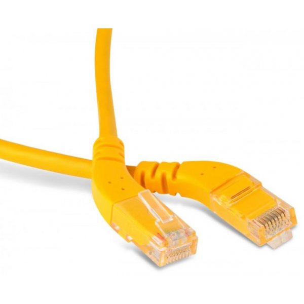 Hyperline PC-APM-UTP-RJ45/R45-RJ45/R45-C5e-3M-LSZH-YL Патч-корд U/UTP угловой, правый 45°-правый 45°, Cat.5e, LSZH, 3 м, желтый