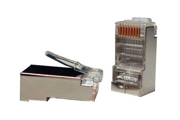 Hyperline PLUG-8P8C-U-C5-SH-100 Разъем RJ-45(8P8C) под витую пару, категория 5e (50 µ/ 50 микродюймов), экранированный, универсальный (для одножильного и многожильного кабеля) (100 шт)PLUG-8P8C-U-C5-SH-100 фото