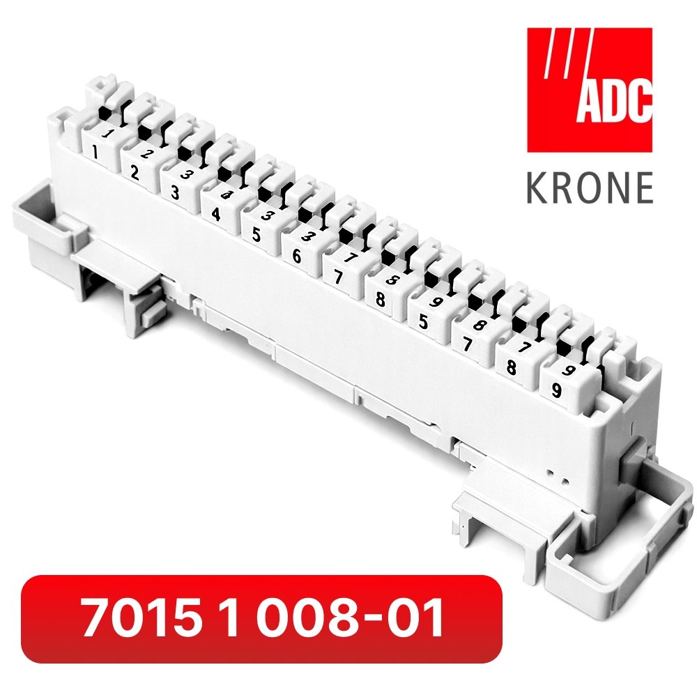 7015 1 008-01 KRONE LSA-PLUS-PROFIL Плинт 2/8х3 с нормально замкнутыми контактами, шт.