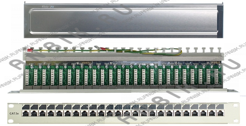Экранированная патч панель для кабеля STP, 24 порта RJ45PLVF-24 фото