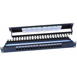 Hyperline PP3-19-16-8P8C-C6-110D Патч-панель 19, 1U, 16 портов RJ-45, категория 6, Dual IDC, ROHS, цвет черный (задний кабельный организатор в комплекте)PP3-19-16-8P8C-C6-110D фото