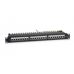 RC19 PPL-24-Cat.5e-SH-Dual IDC Патч-панель 19(1U), 24 порта RJ-45 полностью экранированная, категория 5e, Dual IDC