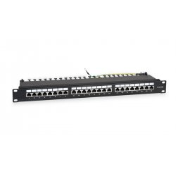RC19 PPL-24-Cat.5e-Dual-KO Патч-панель 19 1U, 24 порта RJ-45, категория 5e, с задним кабельным организатором, Dual IDC