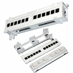 Патч панель для кабеля UTP, настенная 12 портов RJ45 (8P8C), категория 5е